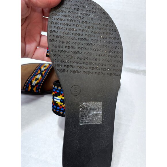 Maj Love Aztec print Womens Size 9 Sandals With Beaded Straps & Suede Footbed - Picture 3 of 4